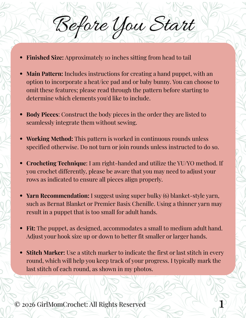 Beatrice Bunny Crochet Pattern | No Sew Snuggler Lovey Puppet (PDF Pattern)
